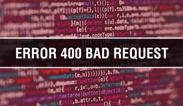 错误 400 错误请求与抽象技术二进制代码返回 — 图库照片
